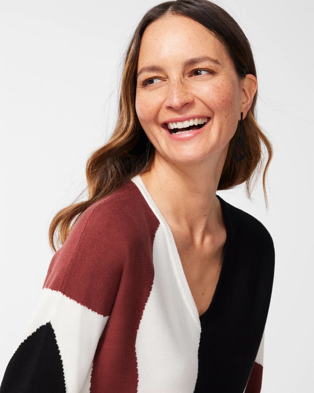 Abstract Print Intarsia Sweater