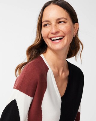 Abstract Print Intarsia Sweater