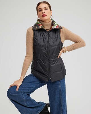 Animal Print Puffer Vest