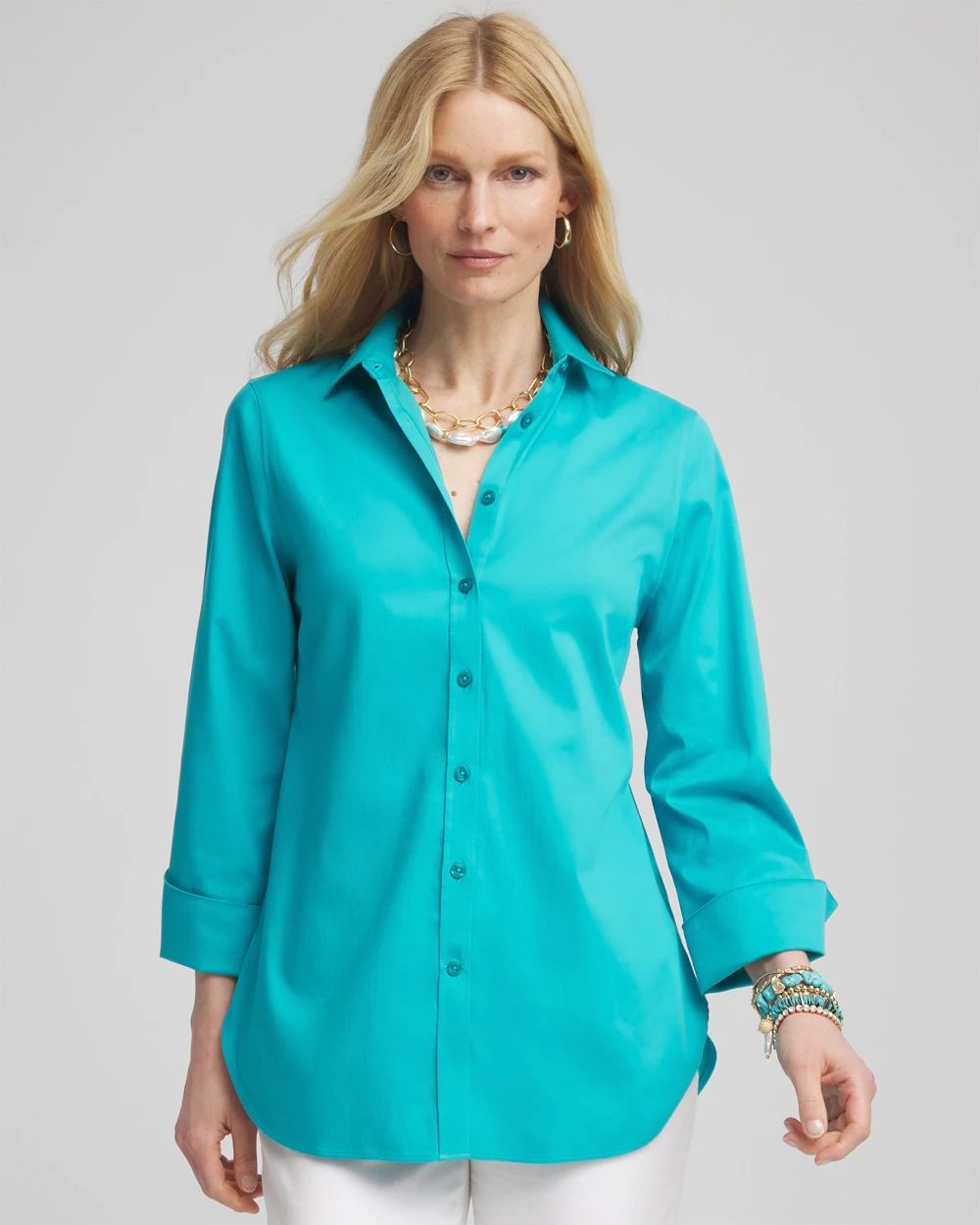 No Iron™ 3/4 Sleeve Stretch Shirt