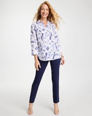 No Iron™ Printed Linen Shirt click to view larger image.