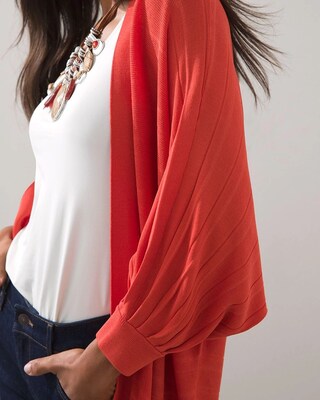 Faux Pleat Cardigan