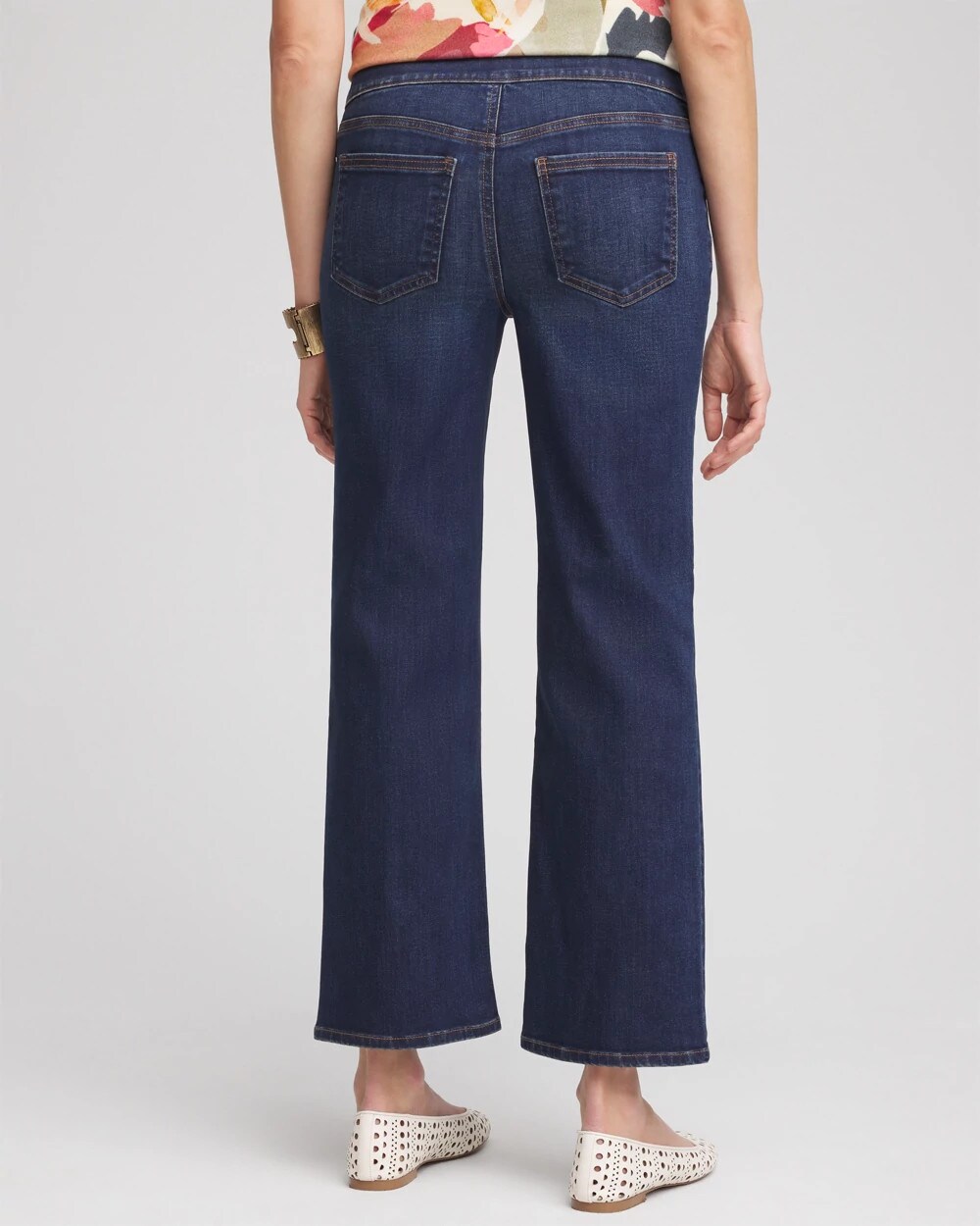 Pull-On Straight Cropped Jeans