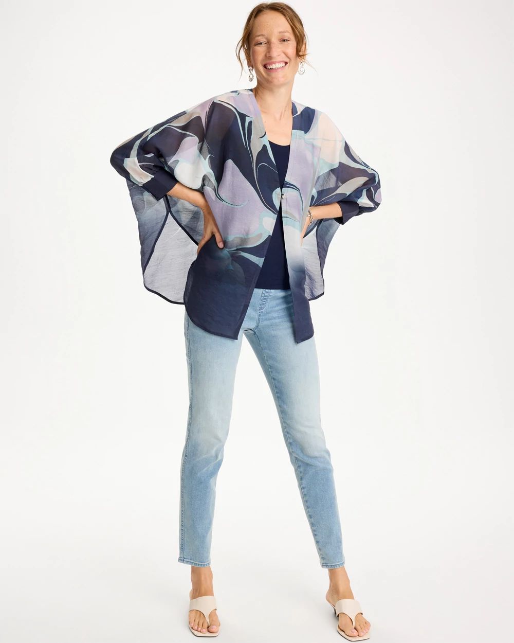 Woven Printed Cocoon Ruana click to view larger image.