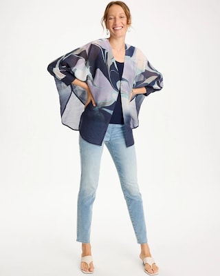 Woven Printed Cocoon Ruana click to view larger image.