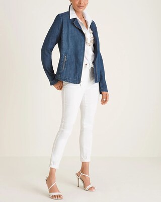 Herringbone Denim Moto Jacket
