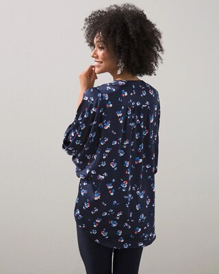 Satin Animal Print Tie Front Top