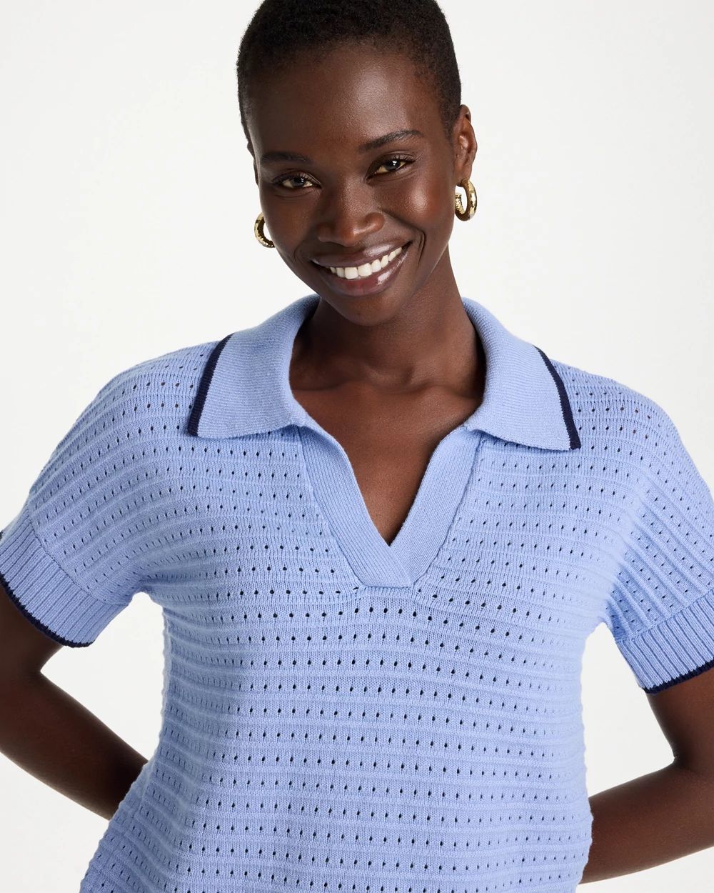 Zenergy® Luxe Pointelle Sweater click to view larger image.