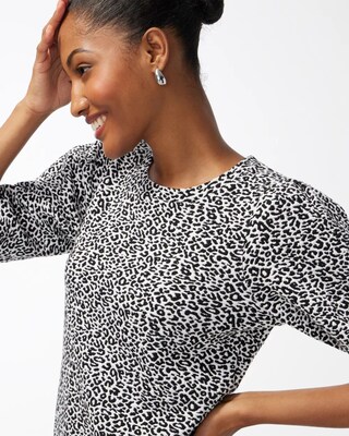 Zenergy Animal Print Jacquard Top