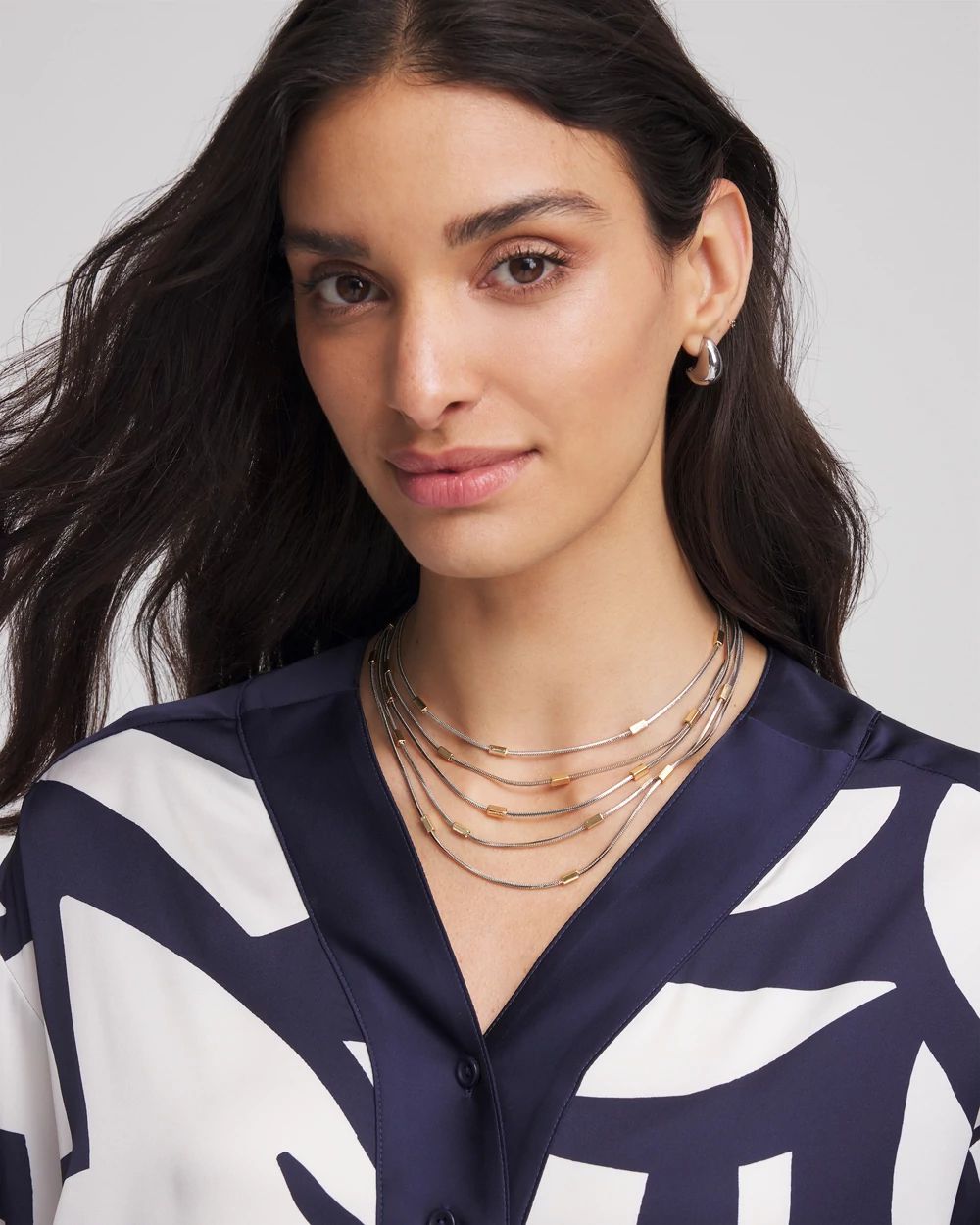 Mixed Metal Multi-Strand Necklace