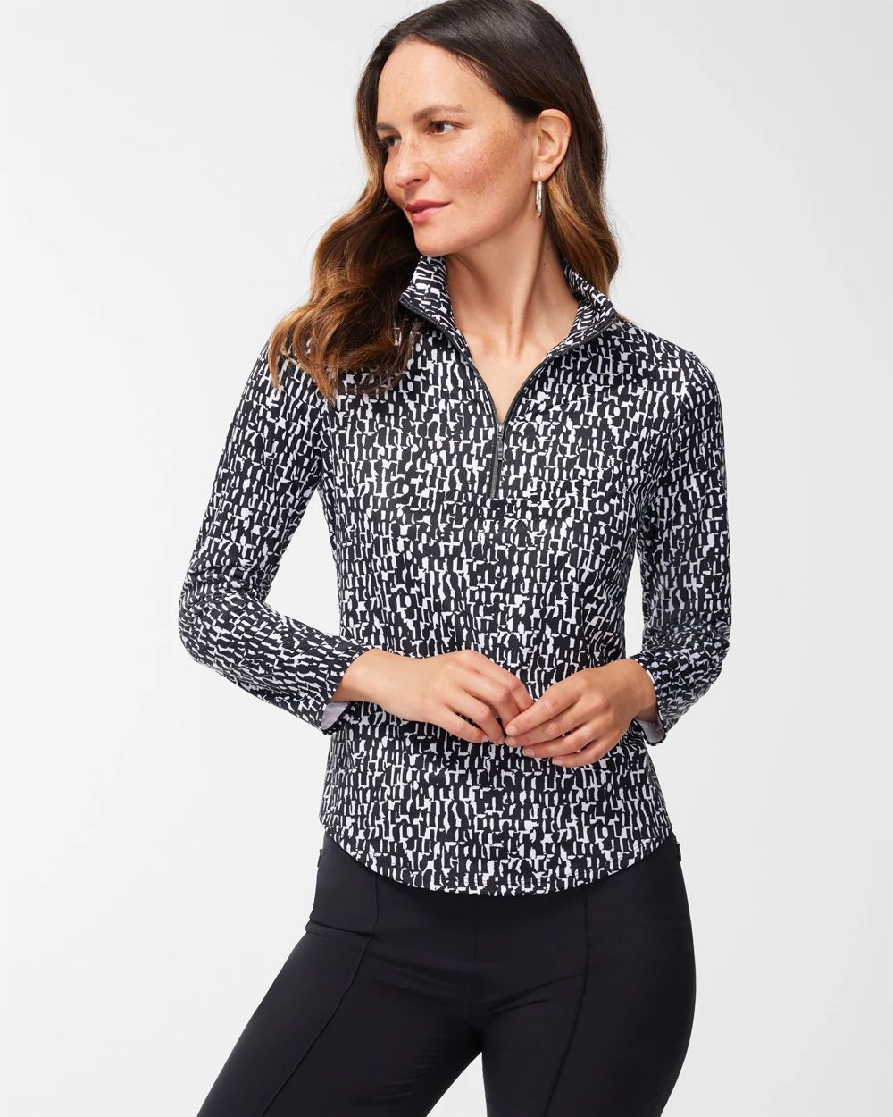 Zenergy UPF Dot Print Long Sleeve Top