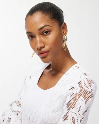 Shell Gold Tone Drop Earrings