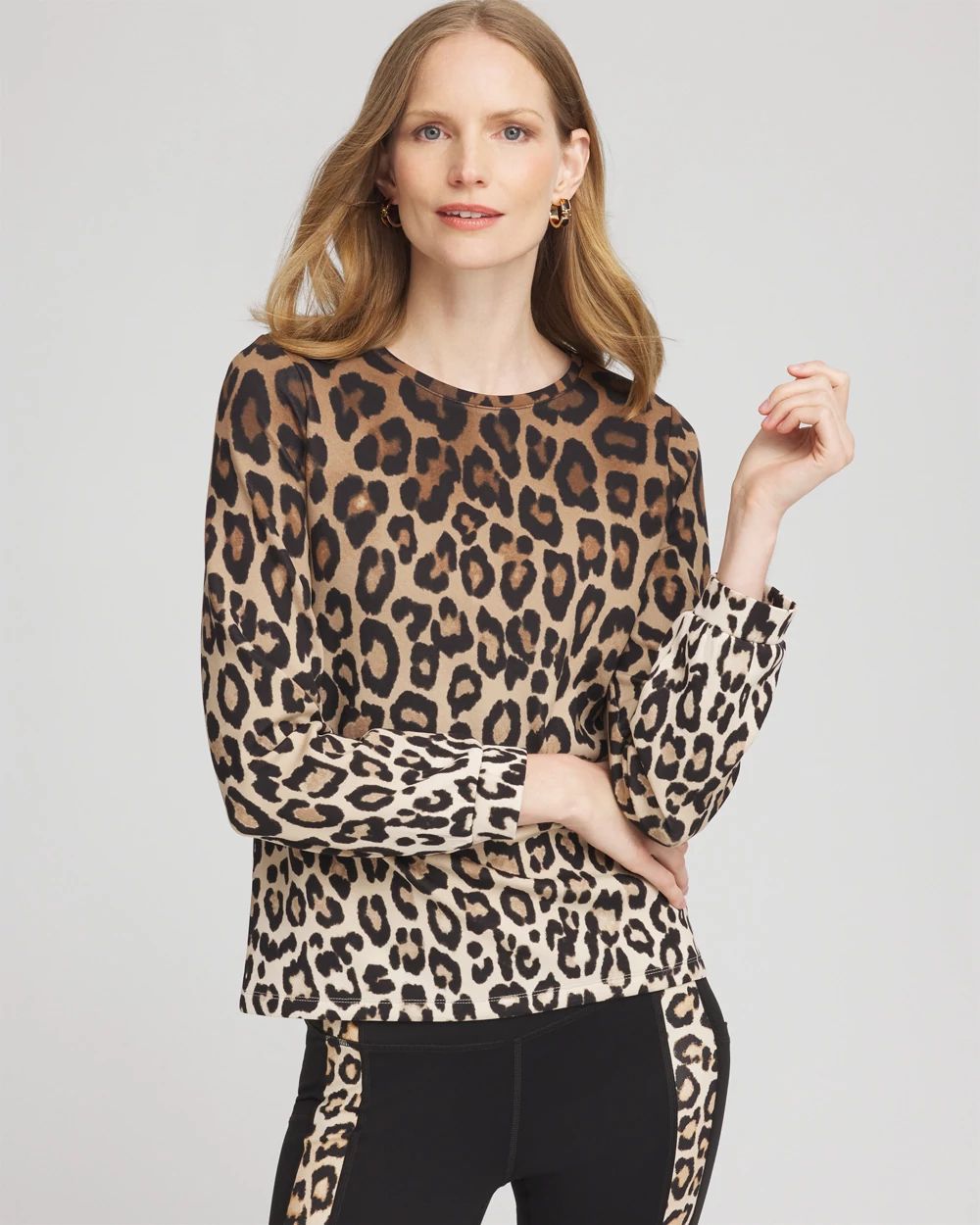Zenergy® Scuba Leopard Print Top