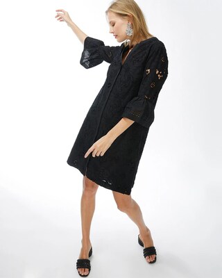 Lace Flounce Sleeve Dress