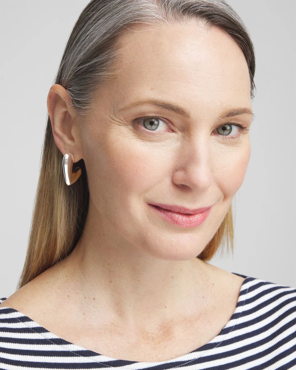 No Droop® Silver Tone Mini Hoops