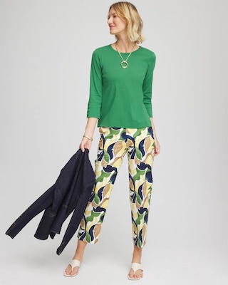 Pima Cotton Crewneck Button Tee click to view larger image.