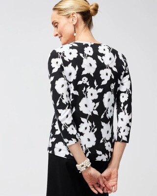 Pima Floral 3/4 Sleeve Everyday Tee