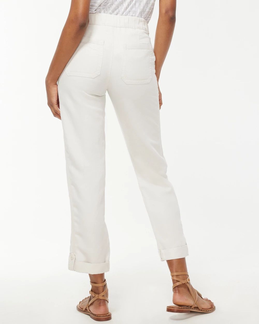 Linen Blend Rolled Hem Crops