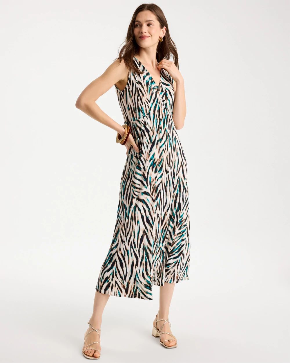 Animal Print Jersey Knit Dress click to view larger image.