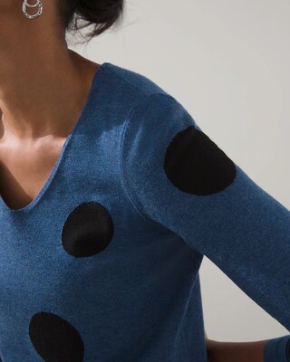 Polka Dot V-neck Pullover Sweater