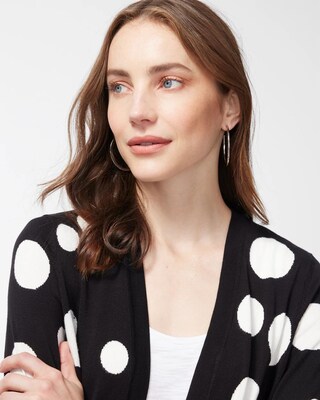 Spun Rayon Dot Print Cardigan