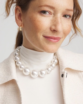 Large Pearl Collar Necklace click to view larger image.