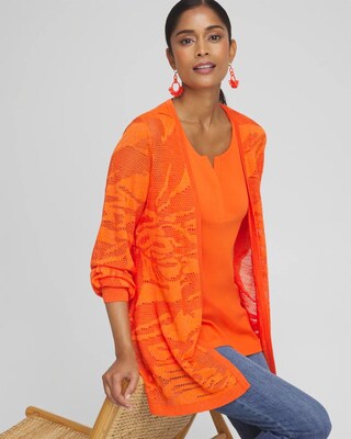 Pointelle Palms Cardigan