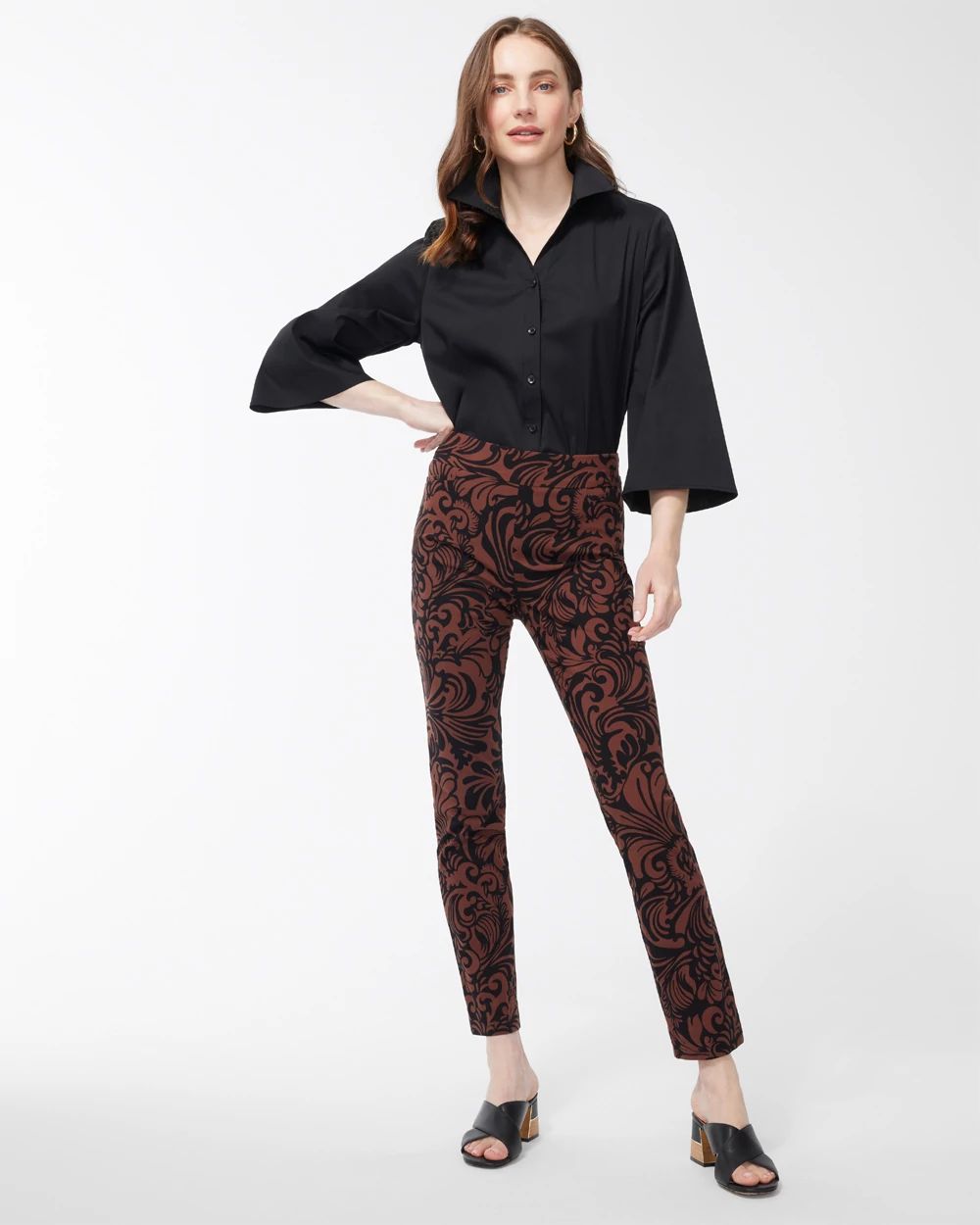 Brigitte Scroll Print Ankle Pants