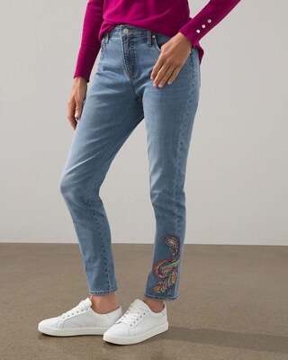 Girlfriend Beaded Ankle Jeans