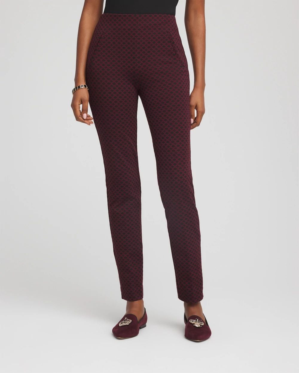 Circle Jacquard Juliet Slim Ankle Pants