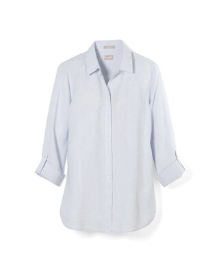 No-Iron Linen Roll-Tab Sleeve Shirt