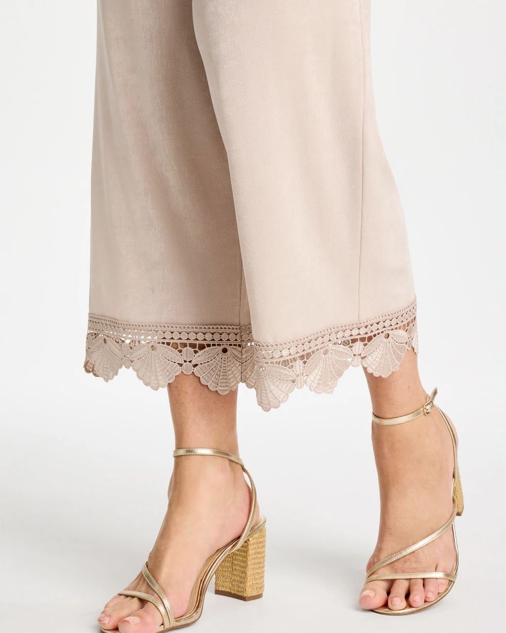 Travelers™ Lace Trim Cropped Pants