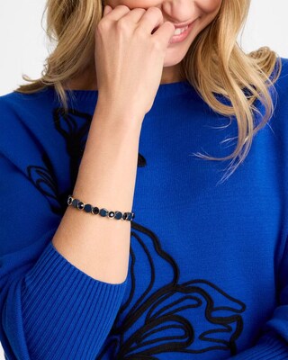 Navy Enamel Stretch Bracelet click to view larger image.
