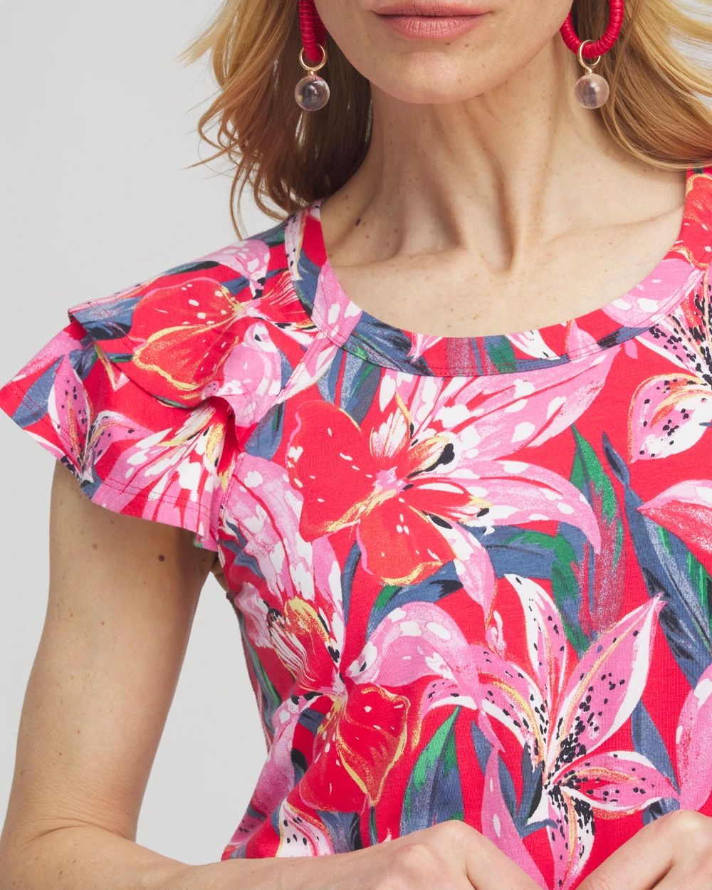 Floral Layered Cap Sleeve Tee