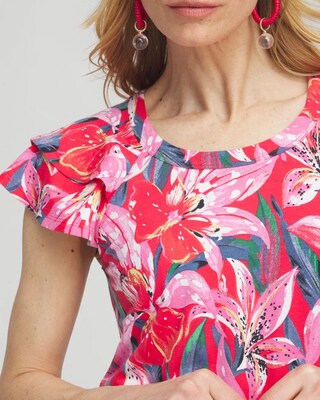 Floral Layered Cap Sleeve Tee