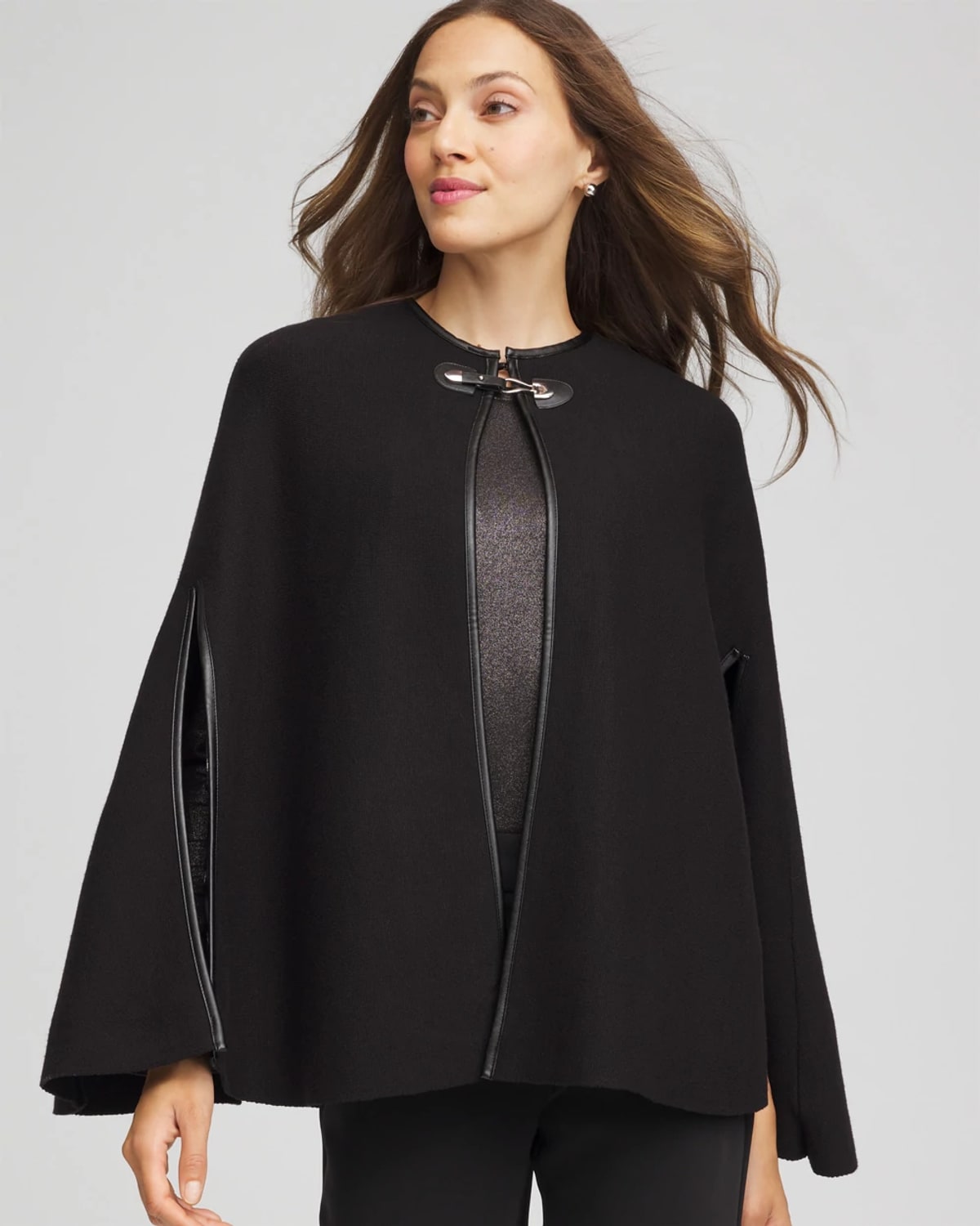 Chico's Party Cape In Black In Black