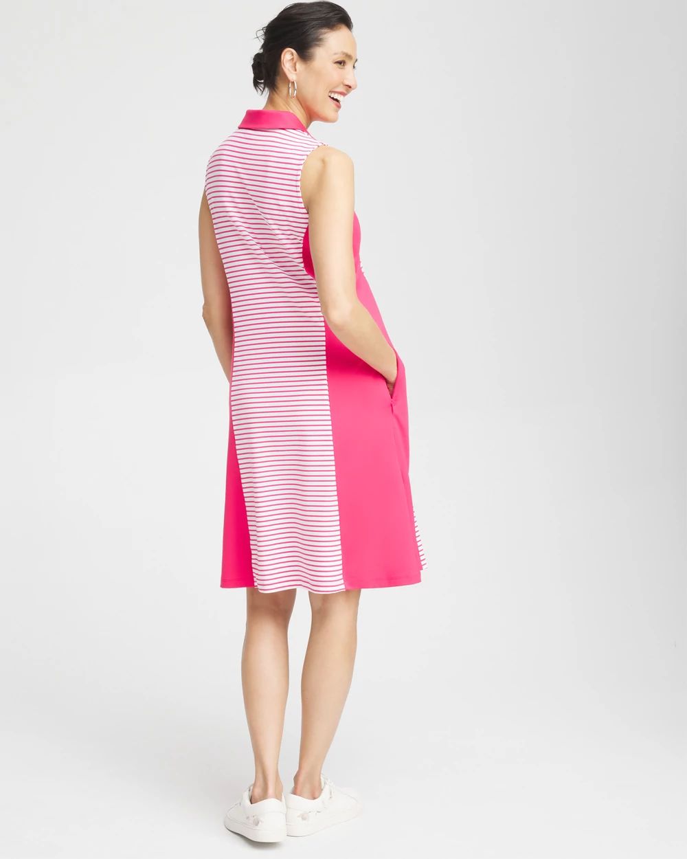 Zenergy® UPF Knit Block Stripe Dress click to view larger image.