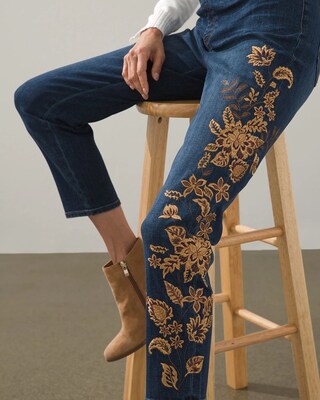 Applique Leg Pull-On Ankle Jeggings
