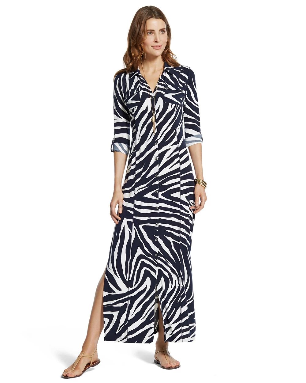 Zebra-Print Maxi Dress