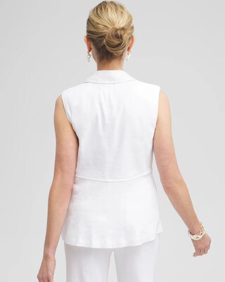 Linen Blend Stretch Vest