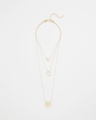 Gold Triple Pendant Necklace