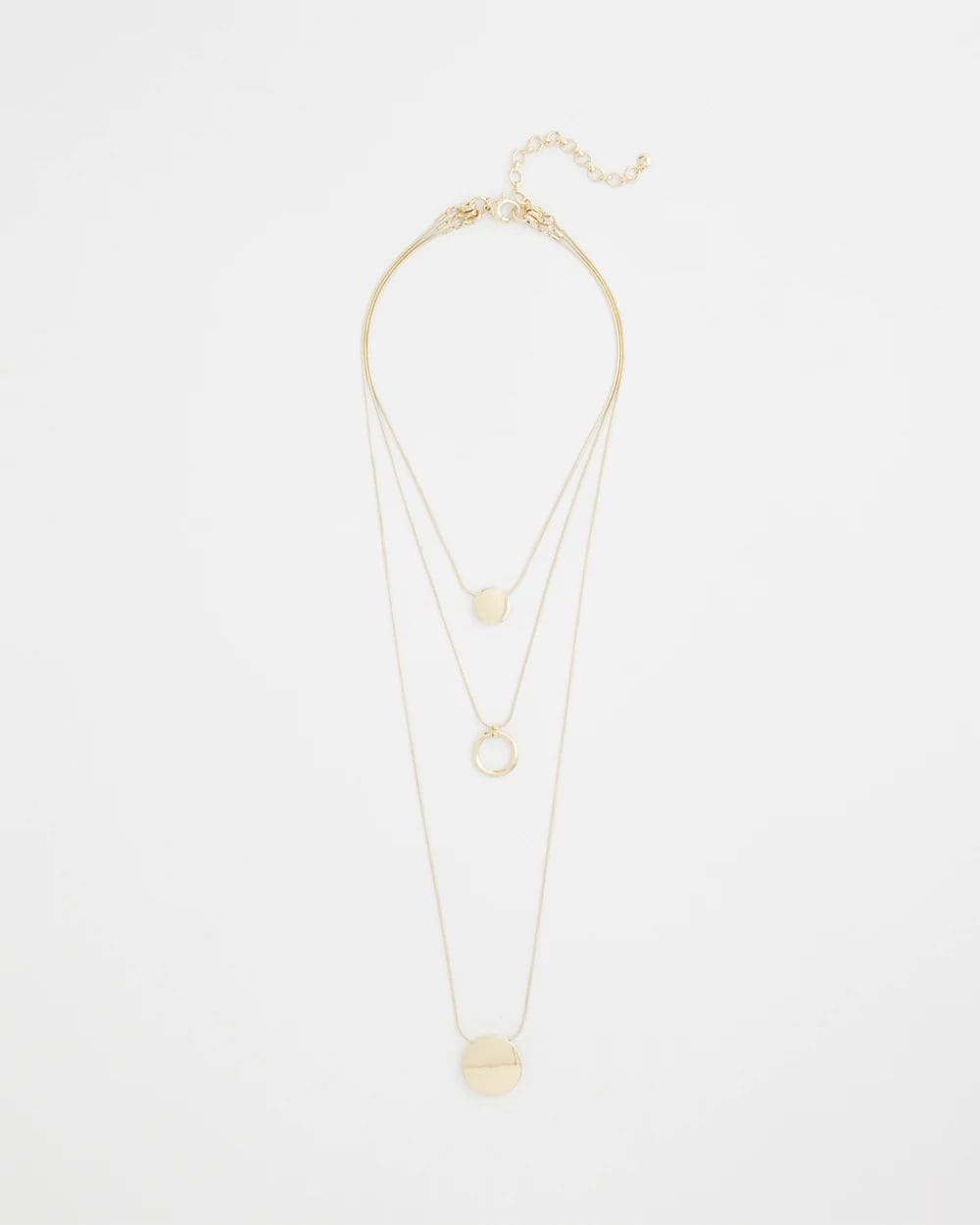 Gold Triple Pendant Necklace
