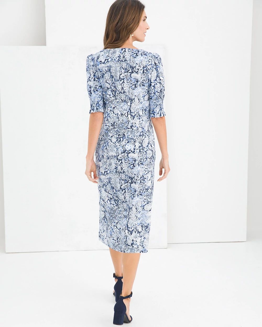 Smocked Puff Sleeve Dress