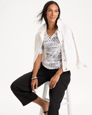 Geo Print Pima V-Neck Tee click to view larger image.