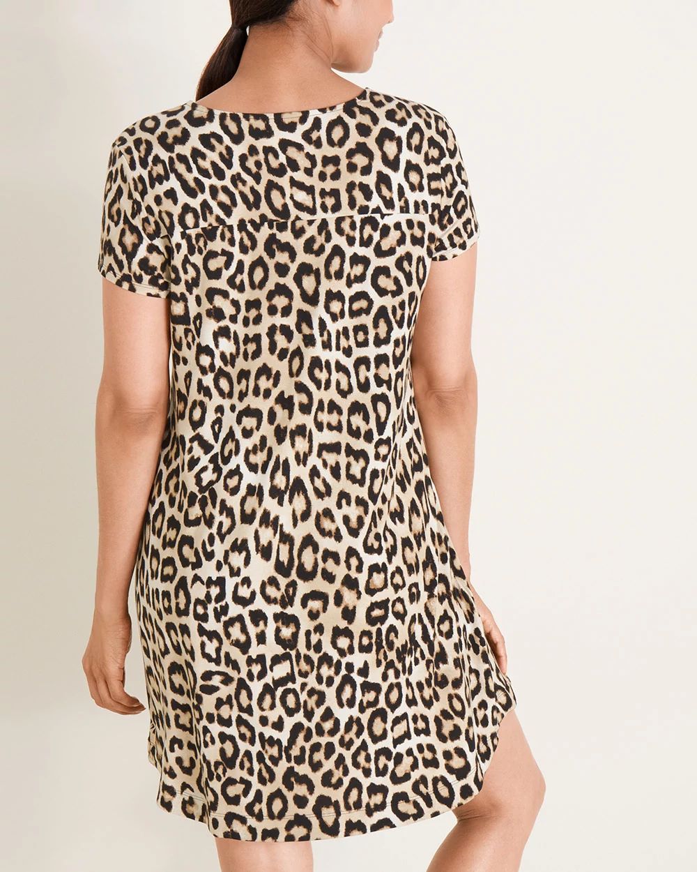 Soma for Chico's Cool Nights Short-Sleeve Animal-Print Sleep Shirt