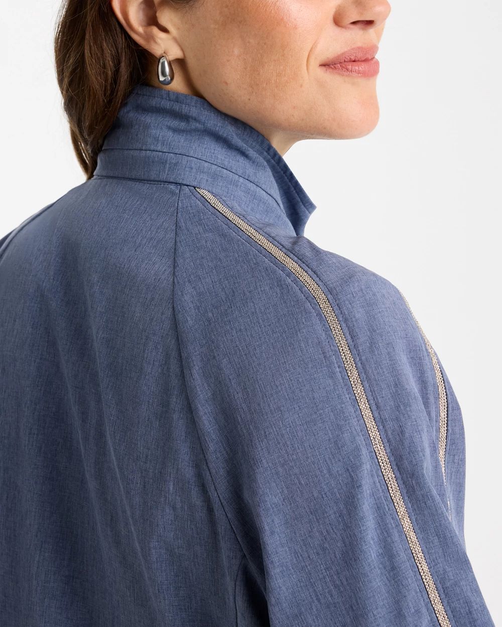 Zenergy® UPF Zip-Front Caviar Trim Jacket click to view larger image.