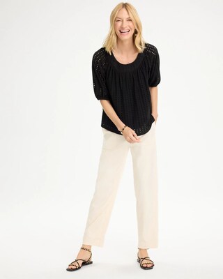 Textured Jacquard Peasant Tee click to view larger image.