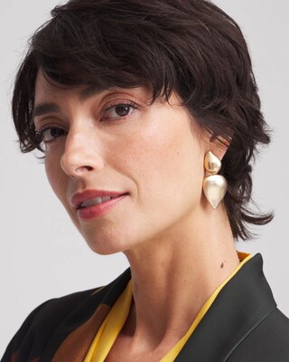 Gold Tone Teardrop Clip-on Earrings