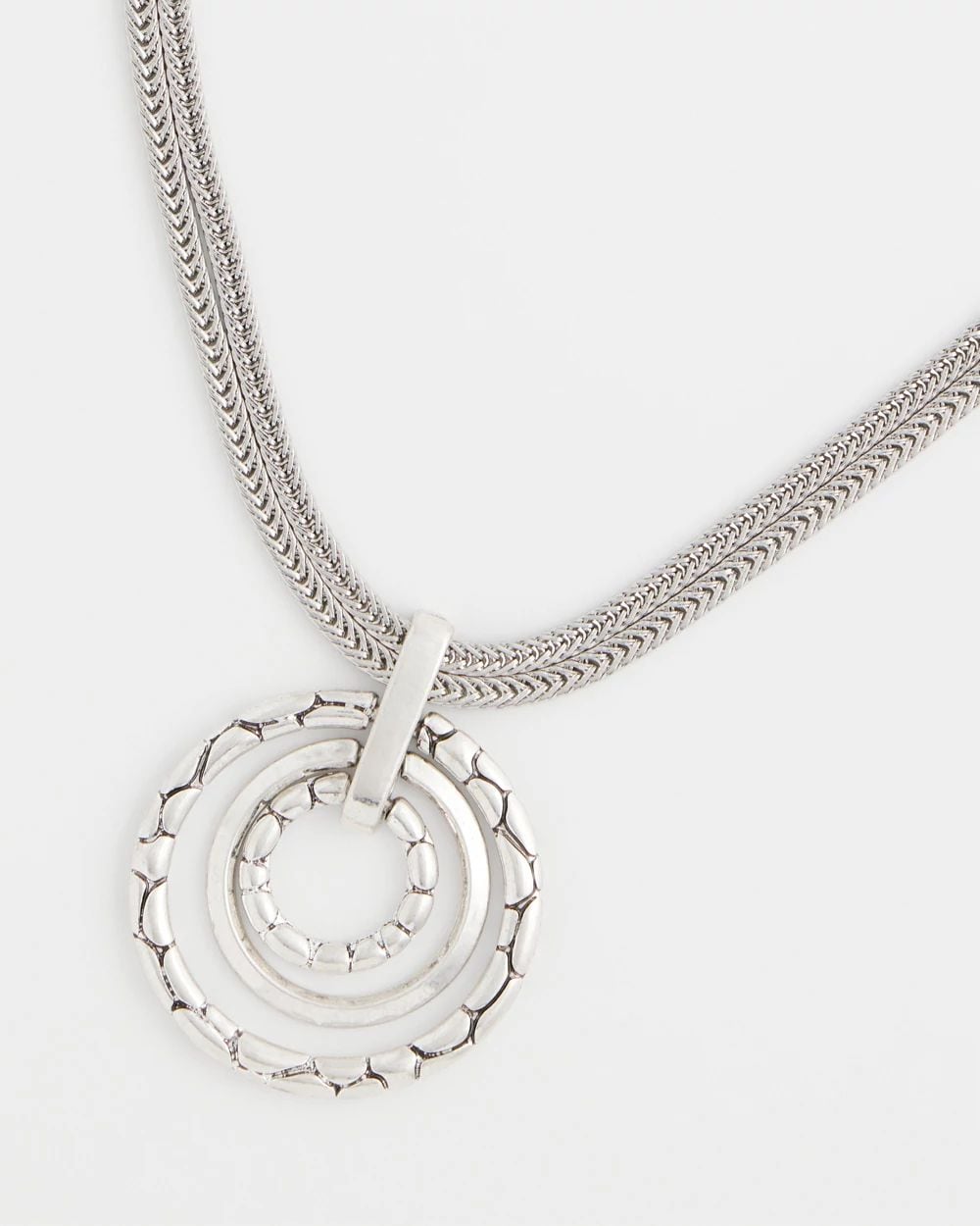 Silver Short Pendant Necklace click to view larger image.