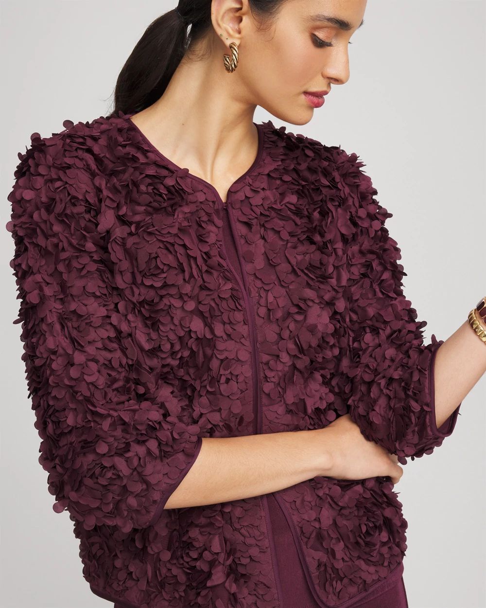 Travelers Collection™ Textured Rosette Jacket